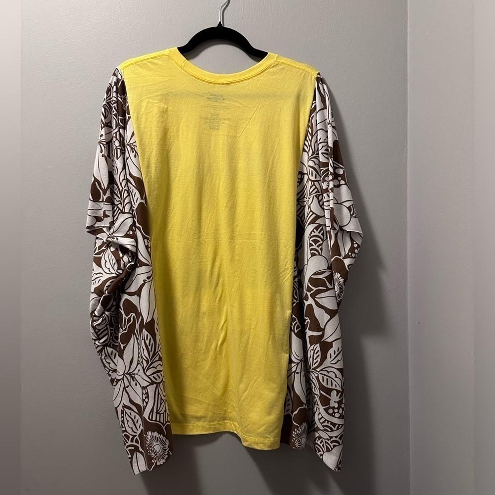Hand Crafted Yellow and Brown Graphic Top - Picture 3 of 4
